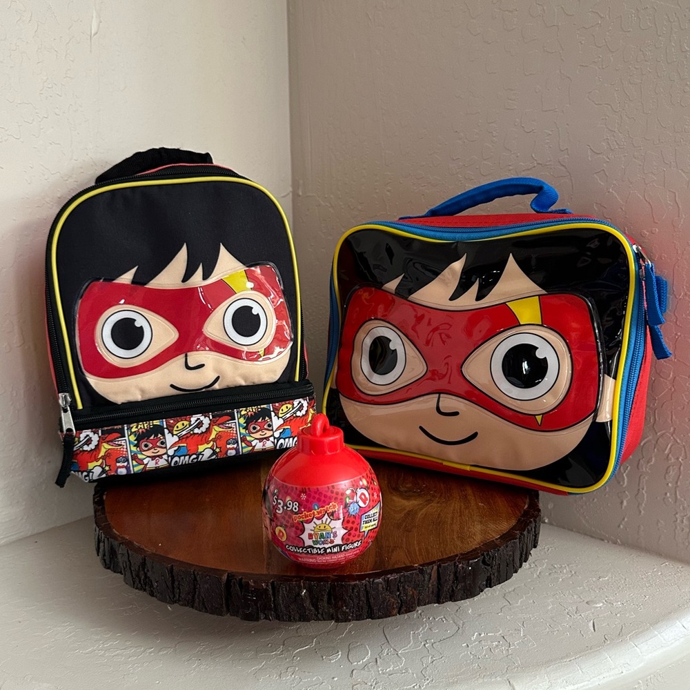 Ryan's World Lunchbox Totes Bags & Collectible Mini Figure